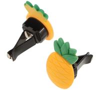 SHOWERORO Pineapple with Resin Material Versatile Compatibility 2pcs Cute 3d Realistic Clip-on Car Diffuser Vent Clips and Car Interior Decor for Vehicle Air Vent Accessories
