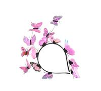 SHOWERORO Pink Butterfly Hair Band for Women 3D Simulation Headband Creative Hair Hoop Suitable for Weddings and Everyday Use