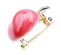SHOWERORO Pink Copper Fruit Brooch Pin Badge for Clothes Decoration, Easy to Pin Lapel Accessory, Elegant and Unique Peach Design, for Mothers Day Or New Year