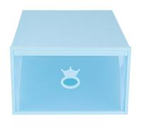 SHOWERORO Plastic Shoe Storage Box with Window and Drawer-style Design, Easy to View and Take, Sturdy Blue Frame, for Organising Shoes in Closet or Entryway, 33x23x14cm