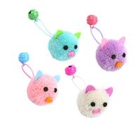 SHOWERORO Plush Cat Attractive Design with Bells 4pcs Interactive Mouse Playthings for Coordination and Fun, Birthday Or Holiday Present for Kittens