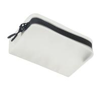 SHOWERORO Portable Eva Makeup Bag with Double Zipper, White Toiletries Storage Bag for Traveling, Simple and Practical Design with Good Storage Capacity