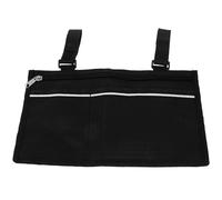SHOWERORO Portable Multifunction Wheelchair Armrest Storage Bag with Side Pouch, Black Walker Sundries Organizer for Mobility Scooter and Rollator Accessories