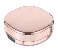 SHOWERORO Portable Travel Cushion Foundation Case with Sponge Puff, Round Loose Powder Container for Makeup Storage, Rose Gold Compact Cosmetic Puff Box for Skincare On-The-Go