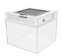 SHOWERORO Practical Transparent Reptile Habitat Enclosure Box with Ventilation and Sliding Magnetic Seal for Spider Tarantula Breeding and Feeding Care