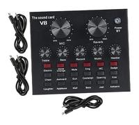 SHOWERORO Professional Sound Card Mixer for Live Streaming with Voice Effects Compatible with Mobile and Sound Effects Easy Installation for Singers and Podcasters