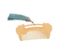 SHOWERORO Pure Hand-polished Boxwood Comb with Intricate Ruyi Lock Carving Fine Tooth Design for Comfortable Scalp Massage Hair Care and Beard Grooming Elegant Wooden Comb Gift for Women and