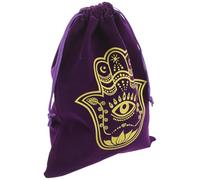 SHOWERORO Purple Velvet Drawstring Jewelry Bag 6x9 Inch Decorative Storage Pouch for Tarot Runes Dice and Evil Eye, Small Pouch for Party and Travel