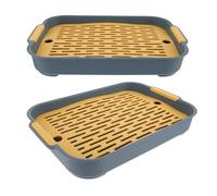 SHOWERORO Rabbit Litter Box Plastic 2Pcs Small Pet Cage Supply with Square Design for Guinea Pig and Rat Toilet