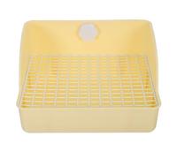 SHOWERORO Rabbit Training Potty Tray for Small Animals and Chinchillas, Spacious Beige Plastic Corner Toilet Box with Easy-to-clean Design for Cage Use and Effective Toilet Training