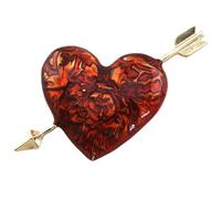 SHOWERORO Red Heart with Sturdy Fixing Feature Alloy for Women Lapel Pin Brooch Pin Stylish Accessory for Dinner Parties and Birthday Celebrations