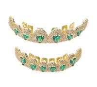 SHOWERORO Removable Rhinestone Teeth Grill Gothic Vampire Fangs for Men Women Hip Hop Cosplay Costume Jewelry Party Accessories for Halloween Music Concert