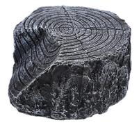 SHOWERORO Resin Reptile Hideout Cave for Pet Reptiles with Moist and Hidden Stump Design, Black Decoration Suitable for Desert Landscapes and Aquariums Terrarium Habitat Accessory