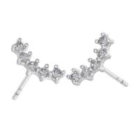 SHOWERORO Rhinestone Inlaid Earrings for Women Small Lightweight Silver Ear Jewelry Decorative Bling Accessories Comfortable and Secure Fit Chic Fashionable Design