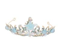 SHOWERORO Rhinestone Mermaid Crown Tiara for Women Seashell Bride Headband for Wedding Bridal Party Lightweight Blue Alloy Princess Headpiece for Ocean Themed Birthday and Anniversary