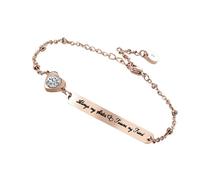 SHOWERORO Rose Gold Lettering Jewelry Bracelet Chain Wristband with Delicate Decor for Women Simple Structure for Easy Wear Romantic Gift for Birthdays and Festivals