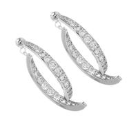 SHOWERORO S925 Silver Needle Cross Drop Earrings with Cubic Zirconia, Double-Sided Lady Ear Ornaments in Silver, Elegant Lightweight Earrings for Women and