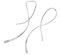 SHOWERORO S925 Sterling Silver Irregular Geometric Curved Line Earrings for Women, Wave Shape Dangling Drop Earrings, Party Ear Pendants in Platinum Color