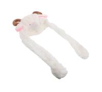 SHOWERORO Sheep Hat Plush Ears Moving Jumping Hat Unisex For Dress Up Halloween Cosplay Animal Cap For Cold Days Daily Wear Photo Taking