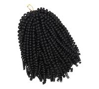 SHOWERORO Short Curly Dreadlock Wig for Women, Low-Temperature Fiber Crochet Braid Hairpiece, Natural Black Periwig Suitable for Fashion and Daily Wear