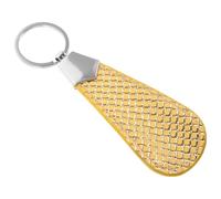 SHOWERORO Short Handle Shoe Horn with Keychain Design for Seniors and Adults, Metal and Leather Material, Portable Boot Shoehorn for Travel and Daily Use