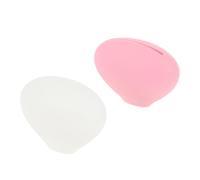 SHOWERORO Silicone Makeup Brush Covers Set 2Pcs Pink White Reusable Cosmetics Brush Protectors with Holder Base for Travel and Storage