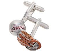SHOWERORO Silver Baseball Glove Cufflinks Fashionable and Elegant with Versatile Use and Long- Copper Material Men's Jewelry Accessory for Men for Business Meetings and Dinners