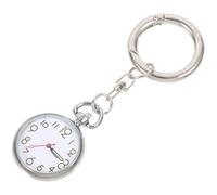 SHOWERORO Silver Pocket Watch Keychain with Glass Zinc Alloy for Students | Doctor Nurse Timing Watch, One-piece Exam Use, Simple Appearance, Long-term Use