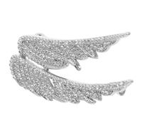 SHOWERORO Silver Zinc Alloy Plume Wings Brooch Pin Delicate Wing-shaped Badge Pin for Shirt Collar Accessory for Jackets and Suits