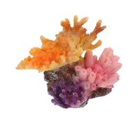 SHOWERORO Simulation Resin Coral Reef Aquarium Decoration, Artificial Hydroponic Plant with Cave Hideout, Small Coral Cluster for Fish Tank Landscaping and Aquatic Habitat