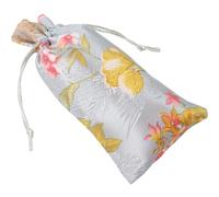 SHOWERORO Small Drawstring Comb Pouch with Silk Cotton Linen Fabric, Reusable Mini Jewelry Bag for Travel and Packaging, 8X16Cm Portable Storage Sack for Hair Accessories