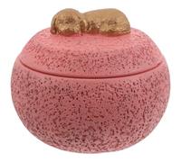 SHOWERORO Small Pink Cement Pet Cremation Urn for Dog Cat Ashes Mini Keepsake Memorial Box with Secure Lid Lightweight Portable Design for Cherished Animal Remains Preservation