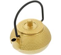 SHOWERORO Small Teapot Cast Iron Mini Iron Kettle Pot Cover Decorative Ornament for Kitchen and Office