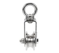 SHOWERORO Stainless Steel 34Mm U-Groove Fixed Pulley Block with 304 Bearing, Lifting Rope Pulley Roller for Industrial Wire Rope Hoisting and Track Systems