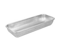 SHOWERORO Stainless Steel Drain Basket Small 31X12X5.5Cm Thickened Rectangular Vegetable Drain Basket Strainer for Kitchen Sink Multi-Functional Rice Cleaning for Home Use