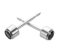 SHOWERORO Sterling Silver Hypoallergenic Ear Studs for Pierced Ears, Black Zirconia Tiny Earrings Pair, Painless Non-Inflammatory Micro Earrings for Sensitive Skin