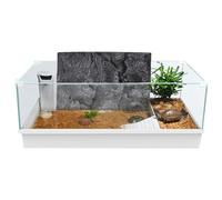 SHOWERORO Stone Background Board 3D Reptile Tank Decoration PU Material Crawler .7X11.8X1.4In for Workplace and Store