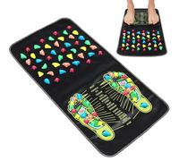 SHOWERORO Stone Foot Massager Mat for Home Use, Rectangular Two-in-One Pebble Walking Massage Pad for Foot Sole Relief and Body Massage