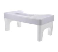 SHOWERORO Toilet Step Stool for Adults Non-Slip Bathroom Footstool with White Legs and Grey Surface, Poop Stool for Bathroom Use to Posture and Comfort