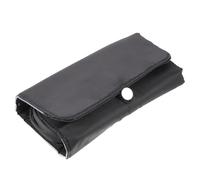 SHOWERORO Travel Cosmetic Roll Makeup Tools Organizer Pouch Black Multifunctional Foldable Cosmetic Storage Bag for Women Professional Makeup Brush Case