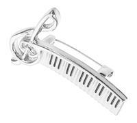 SHOWERORO Trendy Small Piano Music Note Brooch Pin for Women, Silver Metal Decorative Clothing Accessory, Musical Lapel Pin for Jackets and Dresses