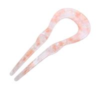 SHOWERORO U-Shaped Acetate Hairpin for Women, Chinese Style Hair Fork Stick for Bun Updo, 29 Large Wave Pink Orange Hair Accessory Compatible with Traditional Hairstyles