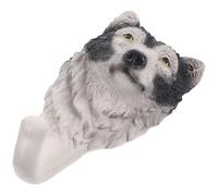 SHOWERORO Unique Resin Wolf Wall Hanger Decorative Coat Hook Space Saving Design for Home Entryway Organiser, Rustic Style Single Wall Mount Hook for Hats and Coats