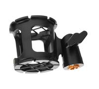 SHOWERORO Universal Mic Shockproof Desktop Stand Anti Vibration Holder for Rack Grid Suspension Mount Large Black Plastic Microphone Clip Professional Accessories