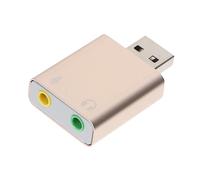 SHOWERORO USB to 3.5mm Adapter 7.1 Channel Plug and Play External Stereo Sound Card for Laptop Desktop Supports Headphone Microphone Sturdy Shell Random Color