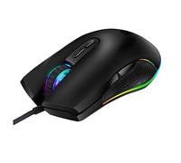 SHOWERORO Usb Wired Optical Gaming Mouse 7 Keys Rgb Backlit Usb Mouse for Pc Laptop Gamer Matte Black with Glowing Logo Random Color