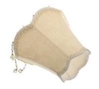SHOWERORO Victorian Style Small Tassel Lamp Shade for Bedroom Floor Lamp Classic Bell Shape with Scalloped Edge and Bead Fringe Easy Installation Removable Cloth Lampshade