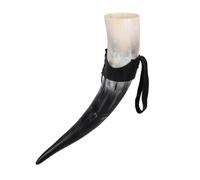 SHOWERORO Viking Drinking Horn Mug 36-40Cm Natural Buffalo Horn Large Capacity for Beer Wine Mead with Strap Vintage Decor and Collectible