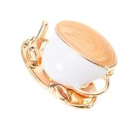 SHOWERORO Vintage Coffee Cup Brooch Pin White Enamel Cloisonné Decorative Brooch for Sweaters and Scarves, Coffee Mug Shaped Clothing Pin for Women’S DIY Accessories