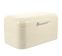 SHOWERORO Vintage Iron Bread Box Storage Container, Milk White Kitchen Bread Keeper with Lid, Household Food Organizer for Countertop and Snack Storage